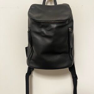 Black Faux Leather Backpack
